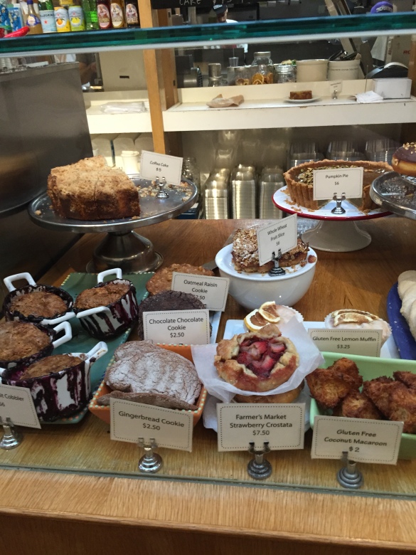 Just one portion of the extensive selection at Huckleberry Bakery & Cafe.